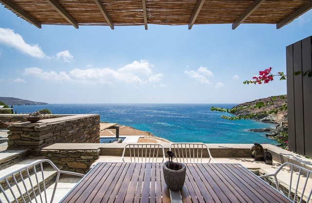 Superb Tinos See Front Villa | Villa Themis | 1 Bedroom | Breathtaking Sea Views | Private Furnished Terrace | Pet Friendly | Shared Outdoor Pool | Prime Location | Agios Romanos
