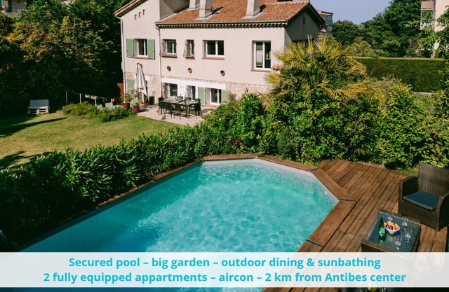 Belle villa calme avec grand jardin & piscine privée, à 800m de la mer | 9 hôtes