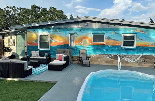 Sweet retreat, with private pool, patio, bbq and fire pit.
