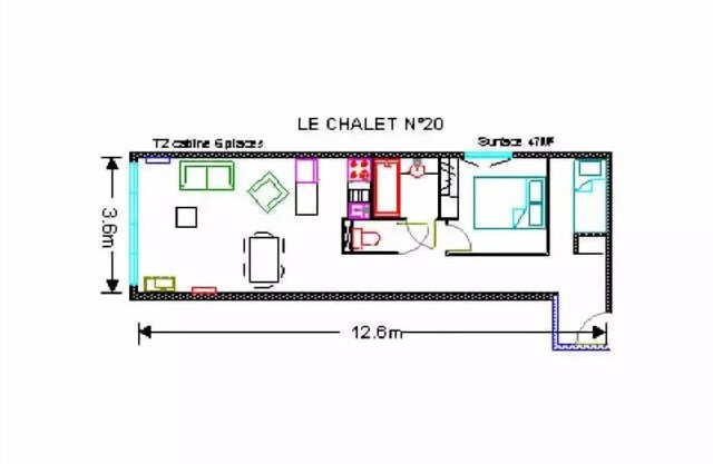 2 Pièces pour 6 Personnes