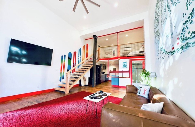 "Discover Fergi, a chic ski-themed condo in downtown Enterprise's historic Litch Hotel