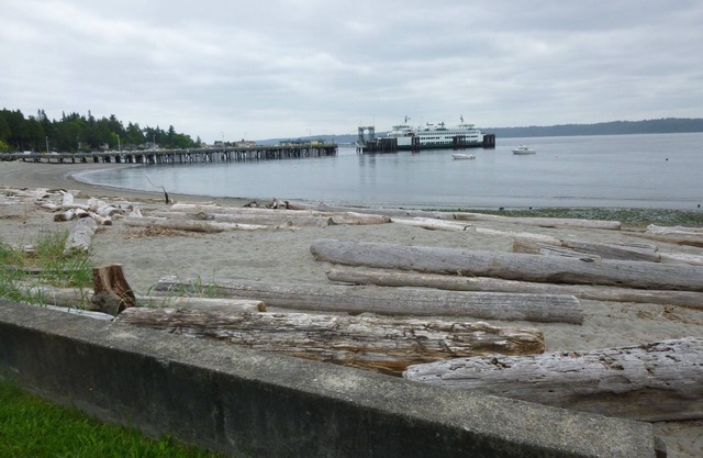 La cour avant est une plage de sable relaxante dans la crique de Fauntleroy