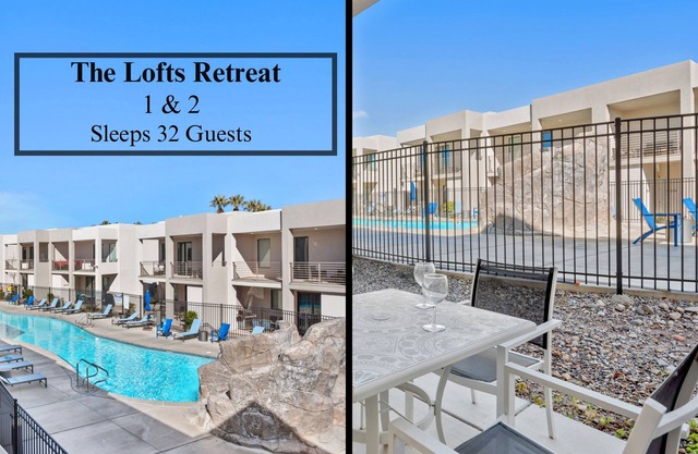 The Lofts 1 & 2 Retreat| Connected Homes, 8 Bedrooms, Sleeps 32, community pool and hot tub