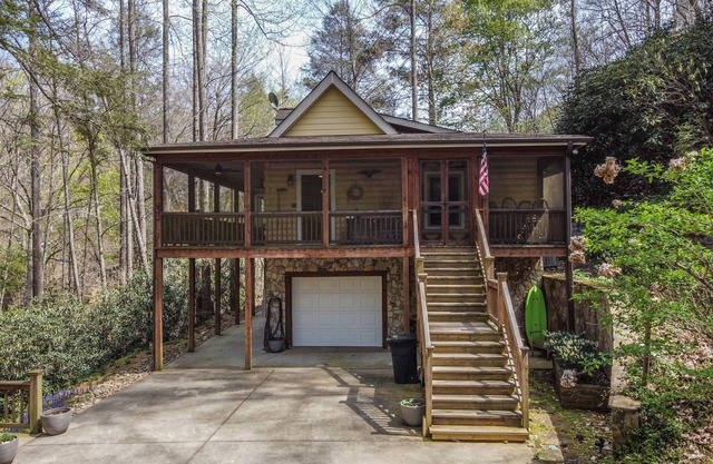 The TrainStation | Secluded Cabin with Large Deck, Waterfall, & Hot Tub!