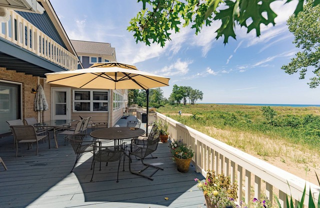 The View from this Lakeside Cottage with Beach in Backyard, is BEAUTIFUL!