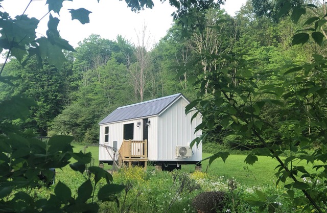 Tiny home on wheels nestled between Corning and Watkins Glen, NY