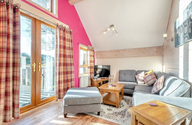 Traditional country style A-frame lodge.