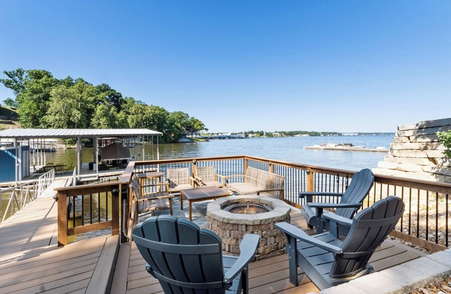 Trendy Lake House w/Dock, Hot Tub, Fire Pit, Martini Deck, Bar&Grill Room