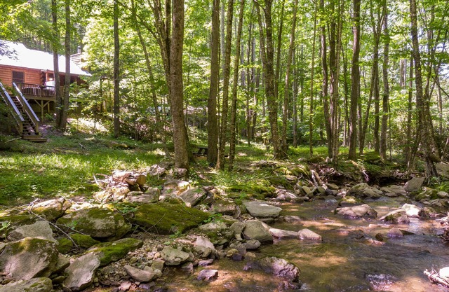 Trillium - Cozy Honeymoon Romantic Cabin with Hot Tub on Dutch Creek in Valle Crucis!