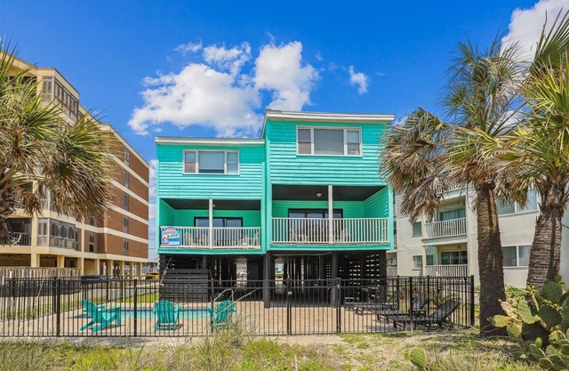 Tropical Fun, Oceanfront Luxury Home in Cherry Grove with Private Outdoor Swimming Pool and Beautiful Ocean Front Views