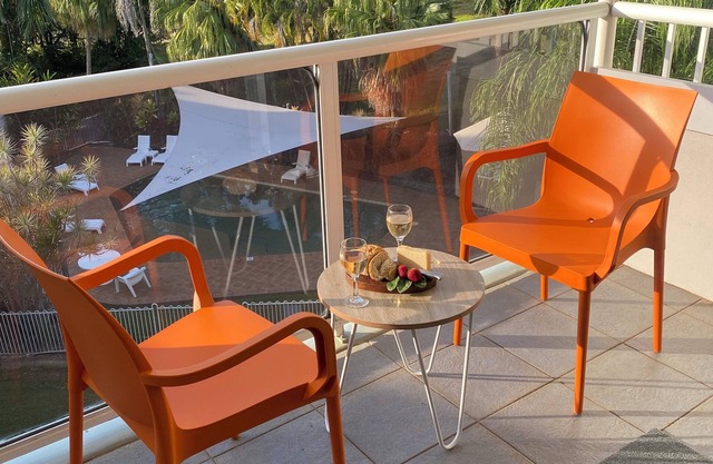 Tropical views from spacious, comfortable, well appointed apartment