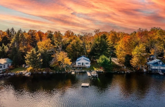 True lakefront living on Boyd Lake, Maine. Luxury on the lake for all to enjoy.
