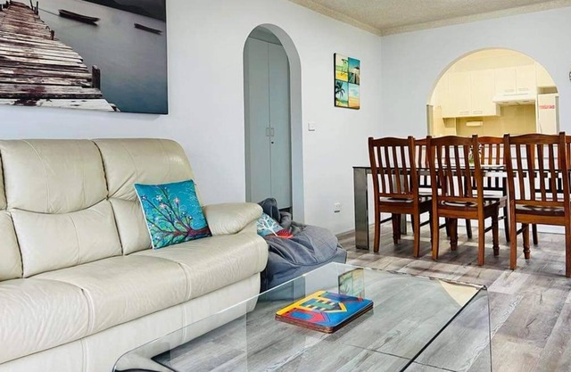 Two bedroom unit 2 minutes from the beach.