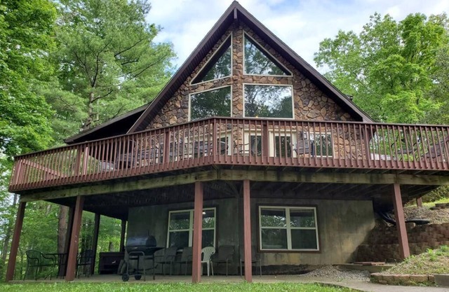 Updated Lake House, set atop the hill overlooking beautiful Deer Water Lake.