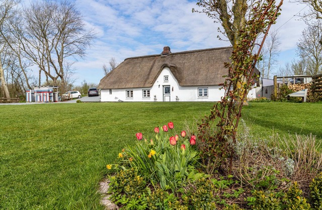 Maison de vacances 'Reetdachhaus Alter Deich' avec sauna privé, jardin privé et 6 vélos électriques.