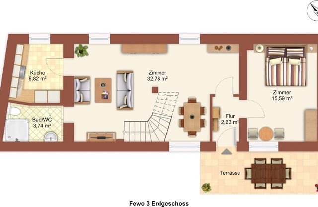 Appartement très central / 150m du grand Plöner See / Fewo 3