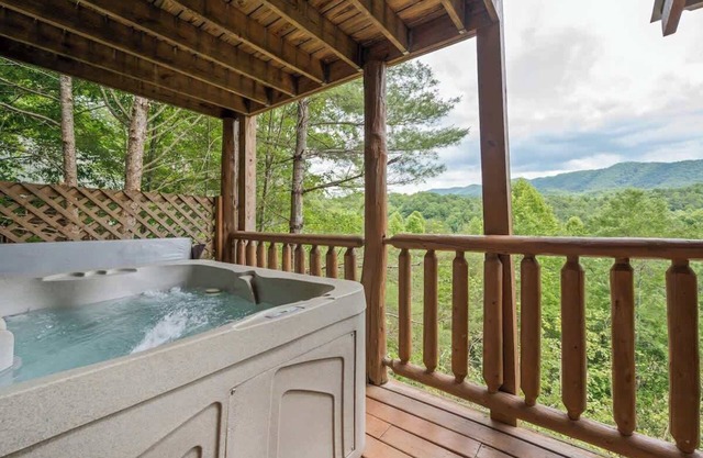 View! Private Log Cabin, Fireplace, Hot tub. RELAX