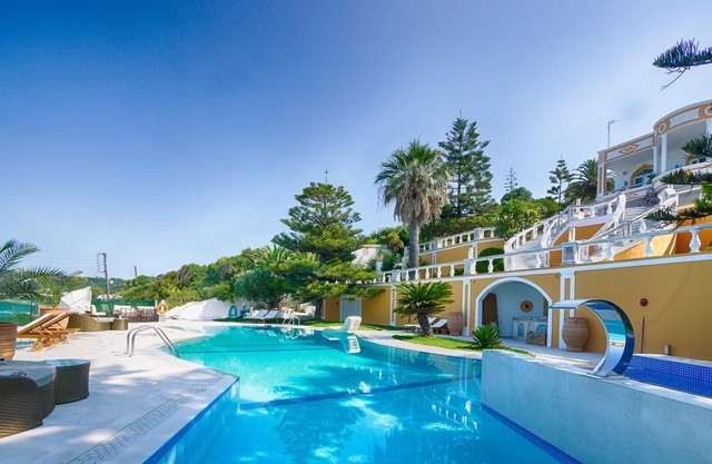 Villa Athanasia Apartment 1 right on the beach with sea views and pool
