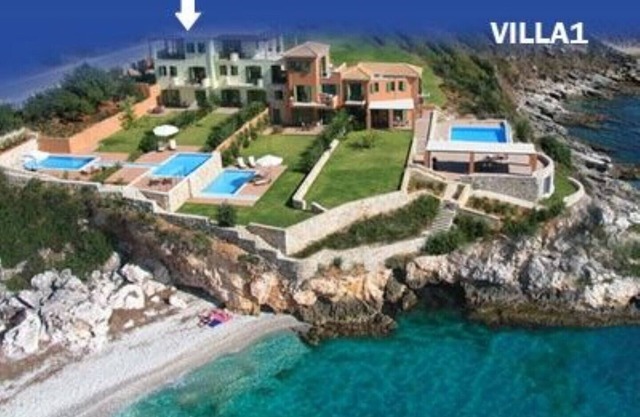 Complexe Villa Brio. Votre balcon sur la mer Ionienne! Villa 1