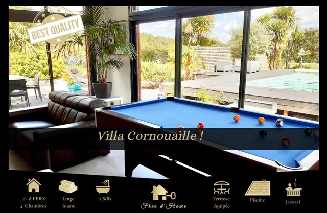 VILLA CORNOUAILLE Piscine, Jacuzzi, Sauna, 2-8 PERSONNES
