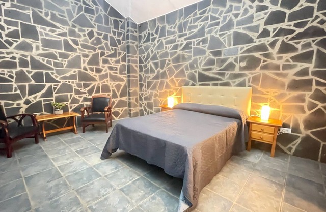 volcanic stone hut