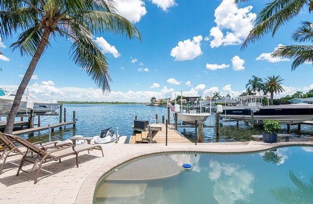 Waterfront with views of Pool, Intercoastal Water and use of 19ft Boat