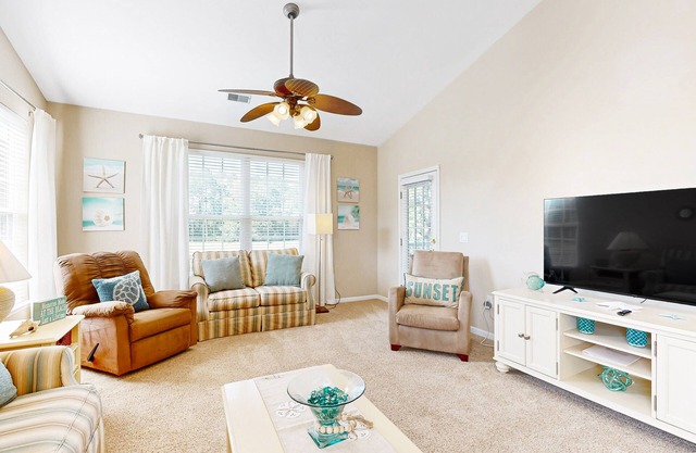 Waterfront condo with pool, tennis, bikes & lagoon/golf views - near the beach