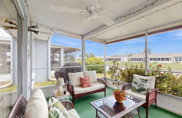 Waterfront getaway with AC, W/D pool, and tennis access