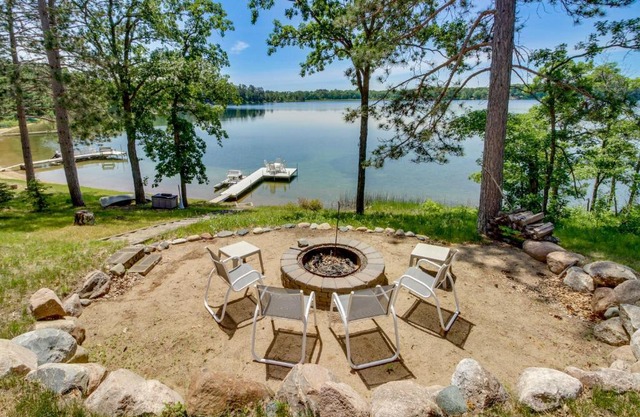 Waterfront Pequot Lakes Cabin Fire Pit and Views!