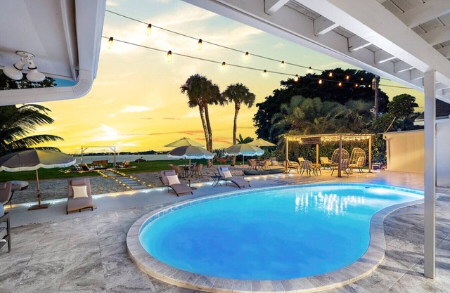 Waterfront Villa w/ Pool Game Room
