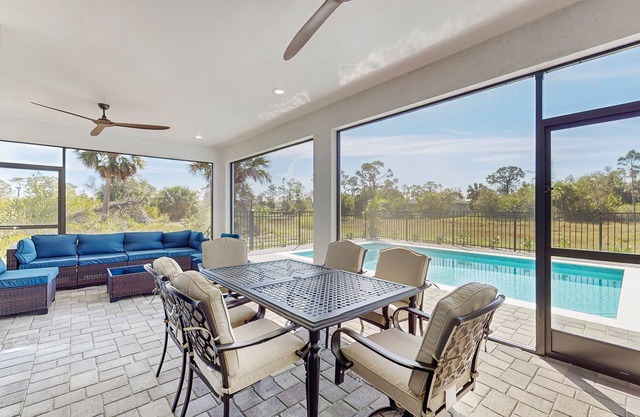 Well appointed new home with private pool, large yard, W/D & dog friendly