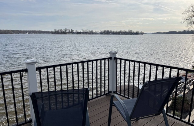 Wonderful 4 bedroom house on Gun Lake. Stunning view from main deck; waterfront