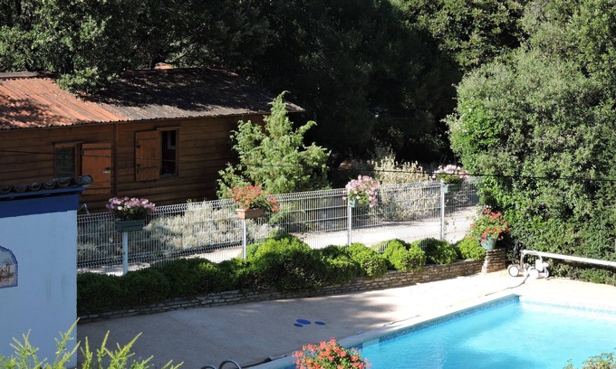 Anduze Chalet De Ski | 10mn from ANDUZE STUDIO with SPA/PISCINE/CLIM/WIFI/PARKING in quiet country