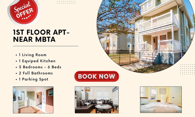 Milton Appartement | 14-1 3BR Milton - Cozy Stay near Quincy Center