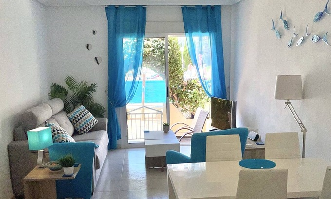Los Alcazares Appartement | Rez-de-chaussée, face à la piscine, Appartement 2 chambres 2 salles de bain, Los Alcazares, Plage Nr
