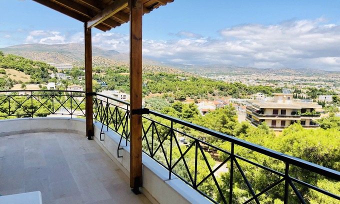 Varkiza Appartement | Penthouse de 2 chambres avec vue d'un million de dollars!