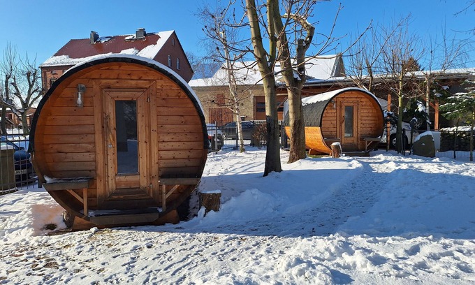 Krostitz Location De VR | Caravane '2 Campingfässer Für 4 Personen' avec jardin partagé et Wi-Fi