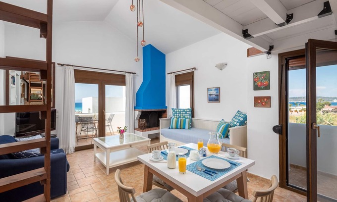 Ialyssos Appartement | Villa Mylos studios, ARES - Appartement de 2 pièces avec vue magnifique sur la mer à Ialysos