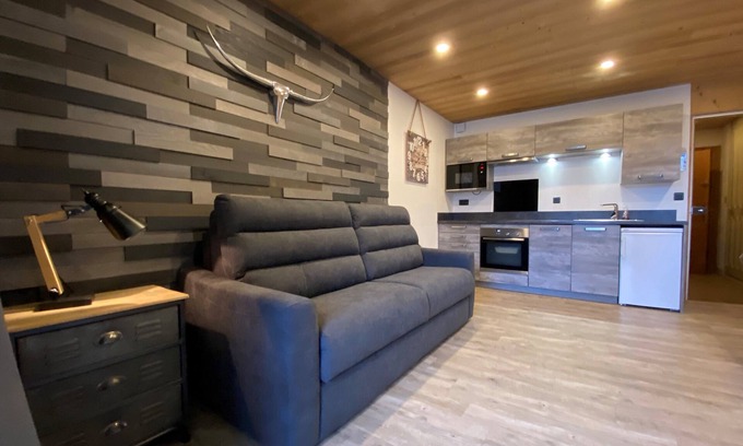 Les Deux Alpes Appartement | Appartement 34 m2 avec garage déco montagne moderne