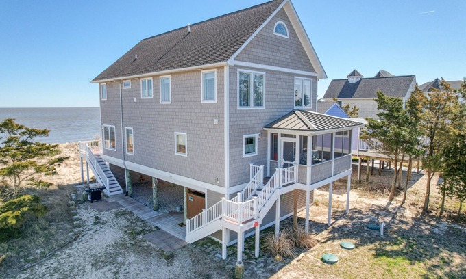 Prime Hook Beach Maison | Front de mer !! Vues incroyables sur l'eau! Animaux acceptés! Draps et serviettes fournis