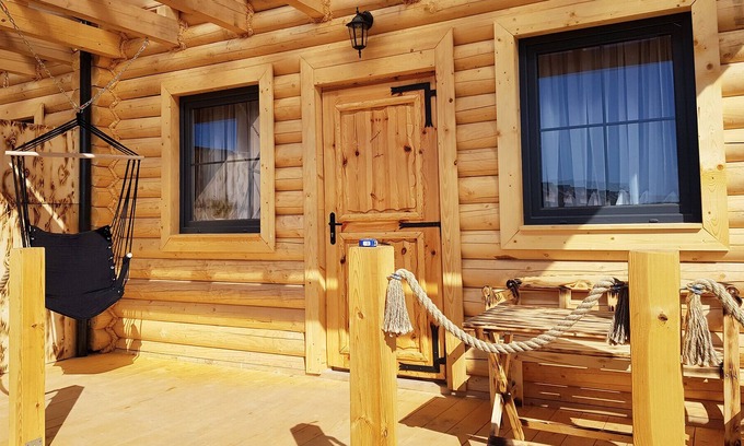 Jastrzebia Gora Maison | 4x BeHappy Woodhouse log cabins Sauna Jacuzzi Gdansk near Jastrzębia Góra
