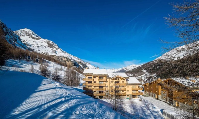 Les Boisses Appartement | A 50m de las pistas de esquí, 4.o piso, vista valle, fitness, piscina, sauna, hammam, balcón, tv