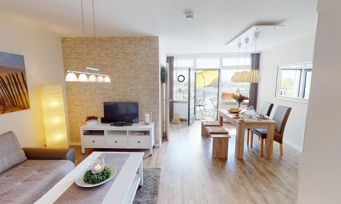 Pelzerhaken Appartement | 52 m² vacation apartment for up to 4 people with sea view, balcony, pool and sauna