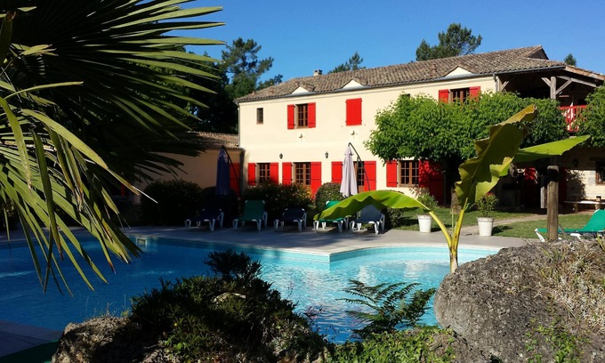 Fargues-sur-Ourbise Maison | Vaste manoir 560 m² sur 4 ha : 10 chambres-10 SdB-20 pers-grande piscine tennis