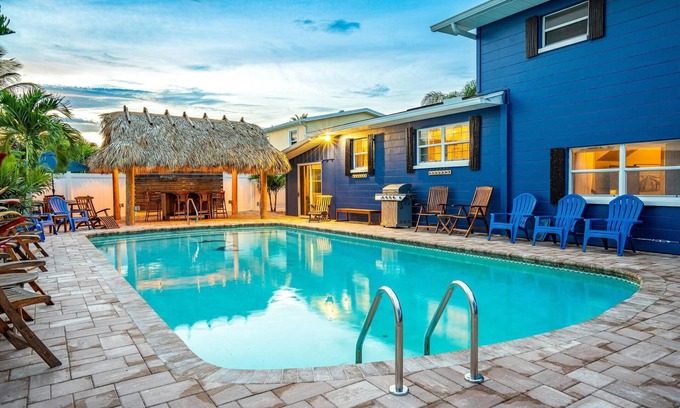 Cocoa Isles Maison | Big Beach House Close to Beach & Fun with Heated Pool, Hot Tub & Tiki Bar!