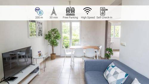 Palaiseau Appartement | 75 m² Appartement ∙ 4 chambres ∙ 7 personnes