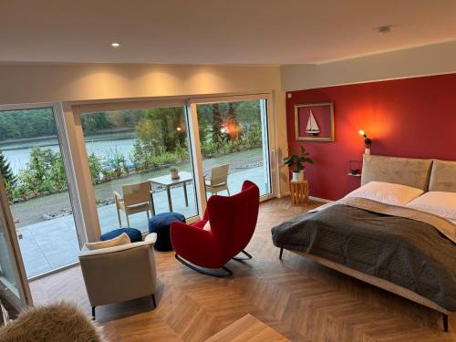 Olpe Appartement | #8 Ommi Kese See-Suite FD Sauna Hund Terrasse