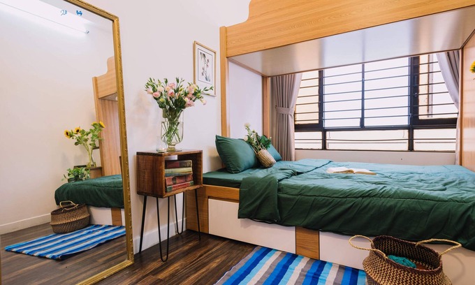 Phuong 8 Maison | Une chambre familiale n ° 06 pour trois personnes avec salle de bain privée à l'extérieur