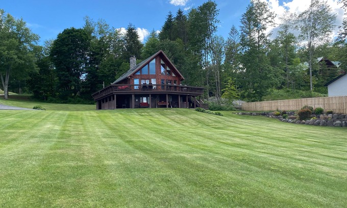 Cold Brook Cabine | Adirondack Lakeside Lodging, Wrap Around Deck, Panoramic Lakeviews, Beach Access