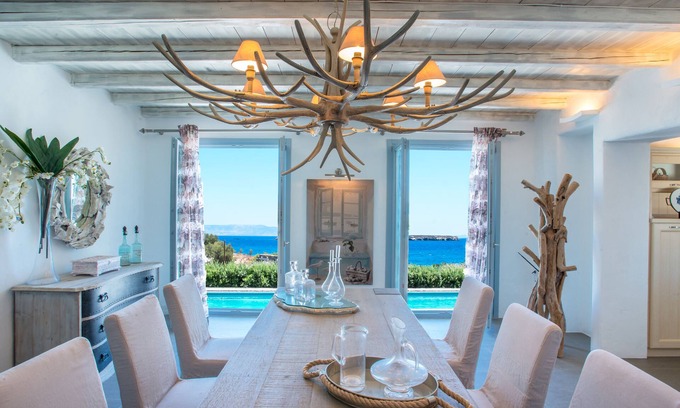 Chrissi Akti Villa | Villa Aelia De Luxe avec vue mer et piscine